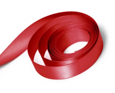 25mm red double satin ribbon clearance